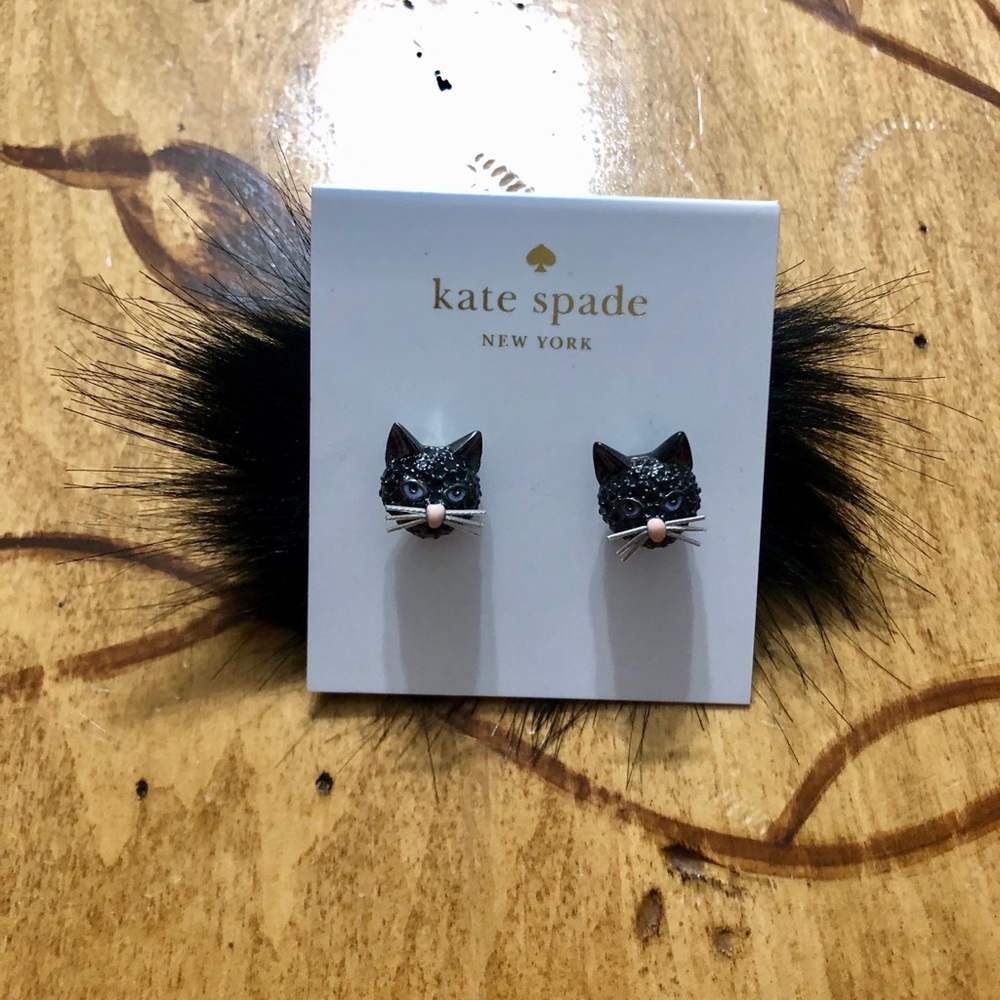 Kate Spade cat earrings NWT